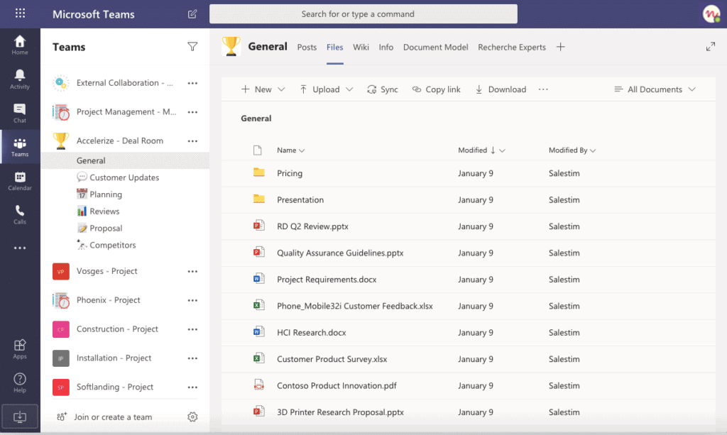 Use Microsoft Teams as a CRM: file management system