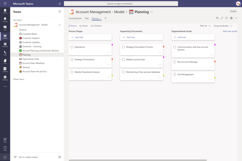 Account management team in Microsoft Teams that you can use instead of a CRM