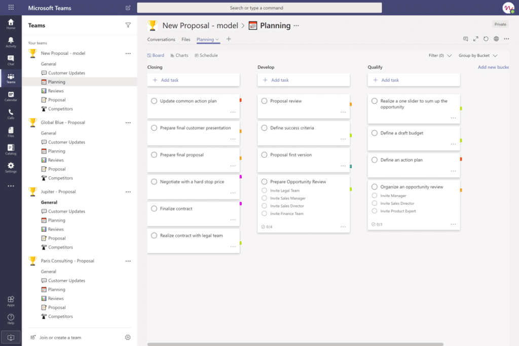 Microsoft Planner in Teams that can replace CRM tasks