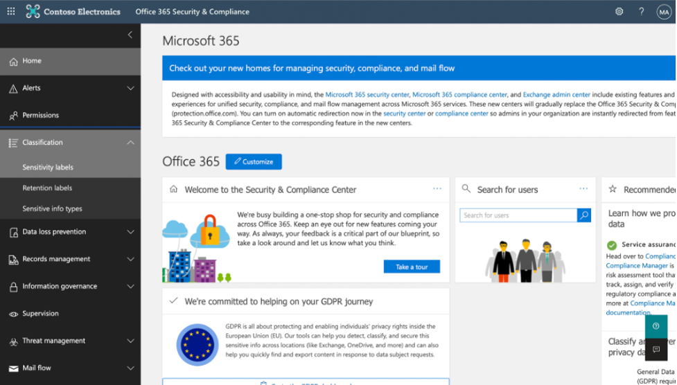 Microsoft 365 Security and Compliance center: sensitivity labels
