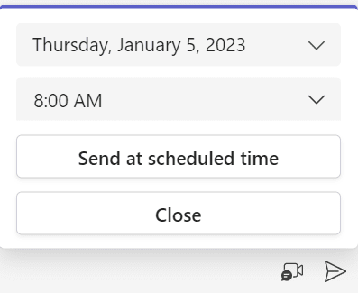 schedule a message in Microsoft Teams
