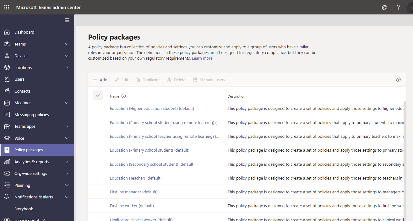 Microsoft Teams Premium policy packages